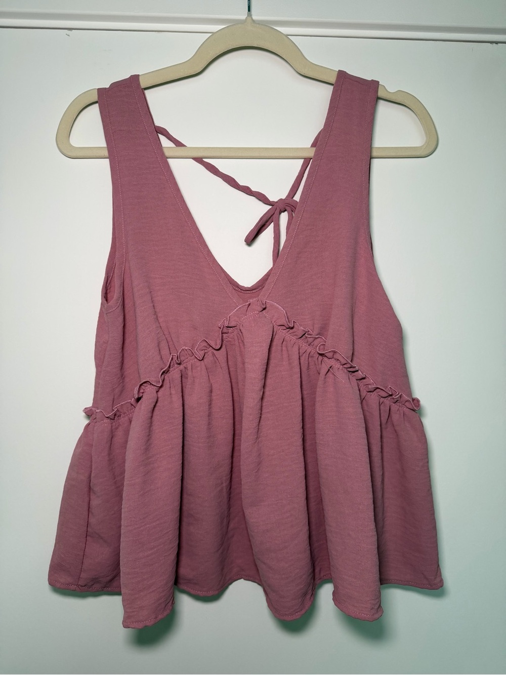 Women's Mauve Ruffle Tank Top - Unbranded